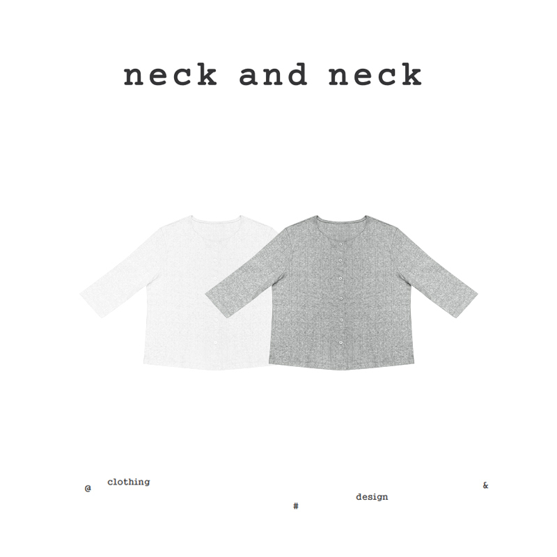 【Neck and Neck】Little Goose Liver "Incheon Diary" Loose Breathable Three-Quarter Sleeve Cardigan Top for Women