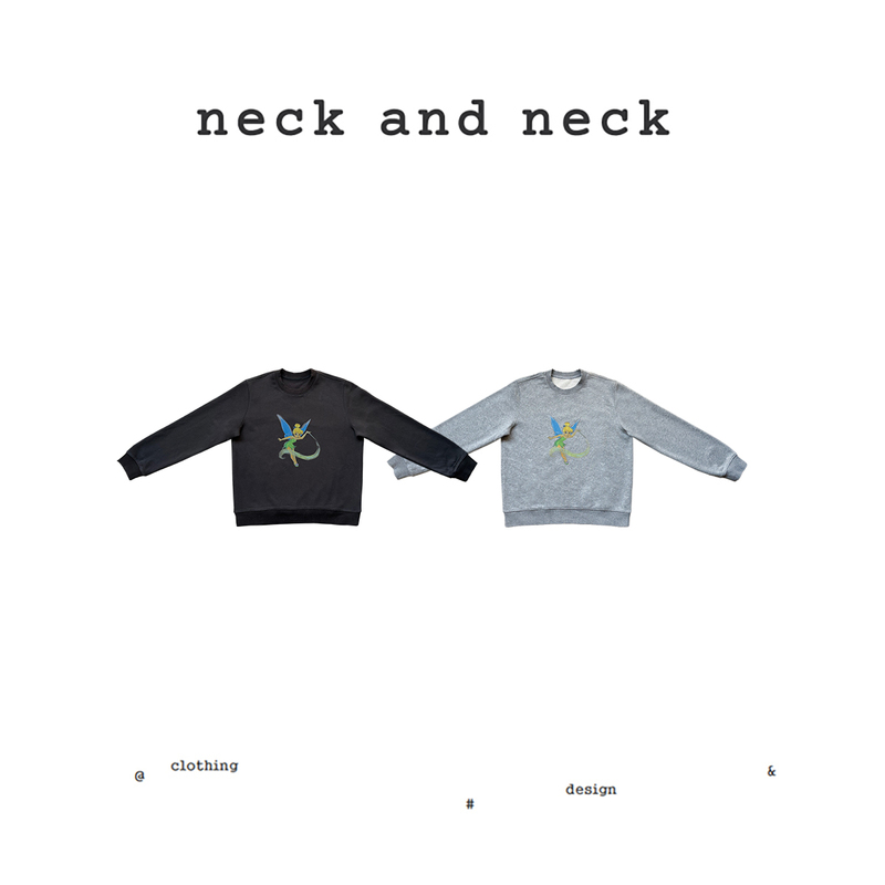 【Neck and Neck】"Angel Elf" 26 Autumn and Winter New Round Neck Casual Versatile Long-Sleeved Sweatshirt