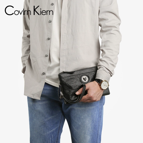 CovlrnKiern2025 Новый мужской клатч из натуральной кожи, сумка из воловьей кожи, мужская сумка-конверт из воловьей кожи, модный ck208