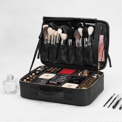 朗颜化妆包带镜子女跟妆师专业箱大容量手提品便携收纳盒家用旅行