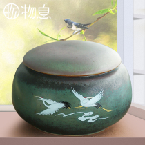 Interest Tea Leaf Jar Ceramic Seal Pot Fairy Crane Tea Pot Loose Tea Storage Tea Pot CONTAINER CERAMIC JAR TEA BIN FOR TEA LEAVES