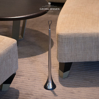 Georg Jensen Scandinavian Shoehorn Mirror Stainless Steel Self-Standing Shoe Lift Foyer Entrance Housewarming Gift