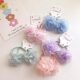 2025 New Fresh and Sweet Girl Fabric Flower Headwear Mesh Hair Tie Rubber Band Double Ponytail Hair Circle Headband