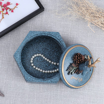 Jewelry box hand accessories storage box earrings necklace flannel box finishing box dormitory earrings box box