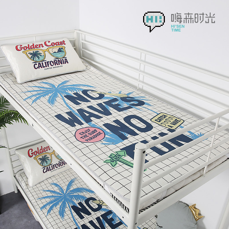 Student dormitory ice silk mat 1m single foldable washable 0 9m cartoon mat 1m bedroom soft seat