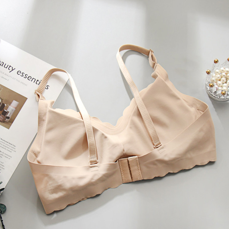 Underwear Feminists No steel ring ultra-thin Bra no-scarred underwear cover Summer Girls' Day French style coaling with large breasts