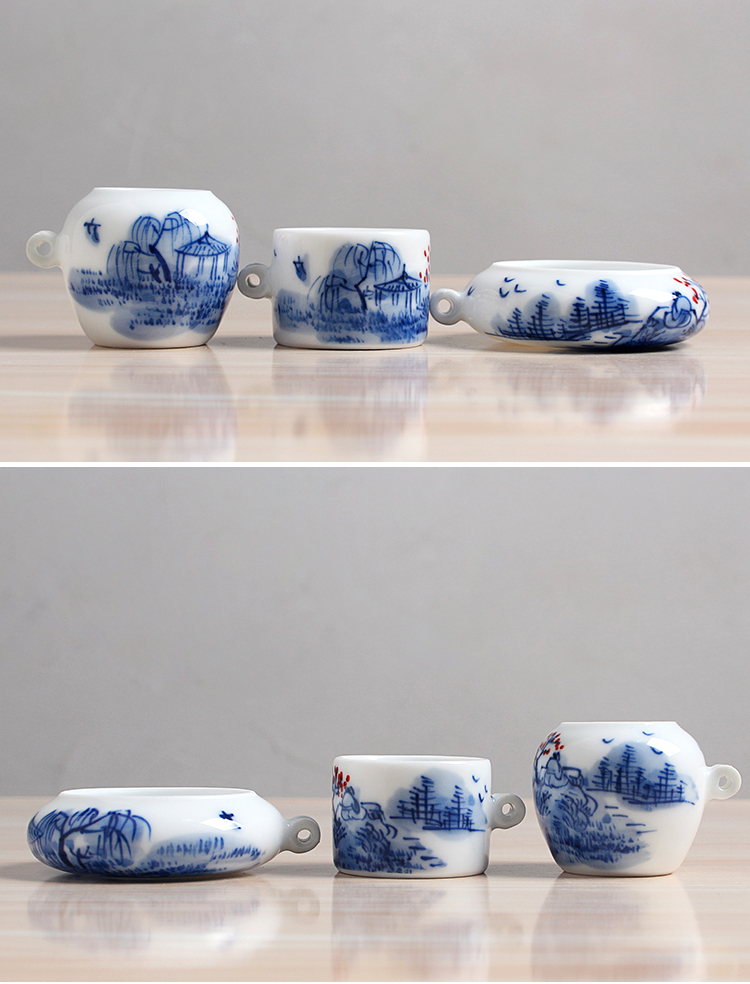 Silver eyes of hand - made of porcelain of jingdezhen accessories bird cup bird cage three - piece as cans hall China wins