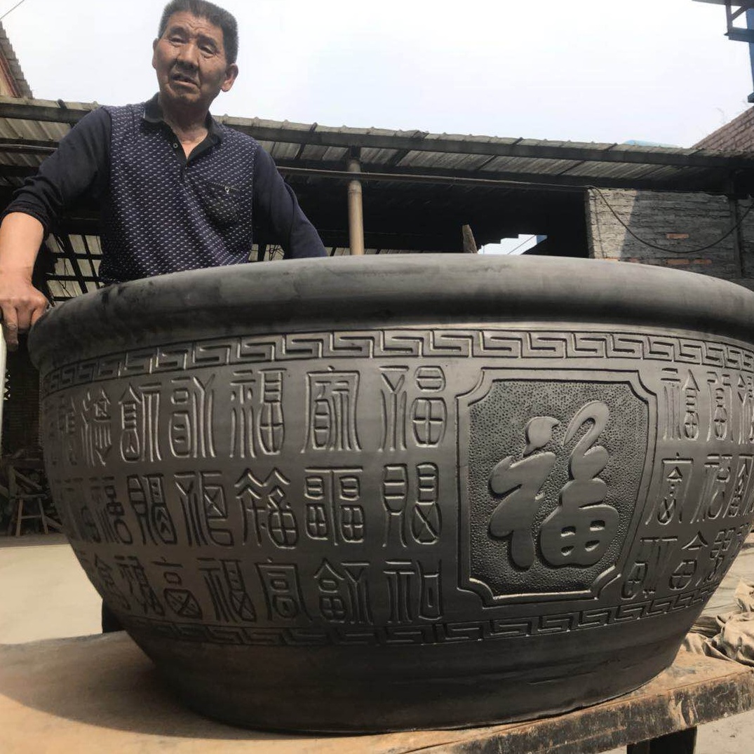Old Beijing fish basin ecological aquariums tortoise ceramic cylinder buford basin lotus lotus basin to the tortoise cylinder mud