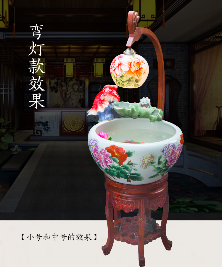 Jingdezhen ceramic aerobic fengshui atomization goldfish bowl cycle gift porcelain filtering home sitting room a goldfish bowl