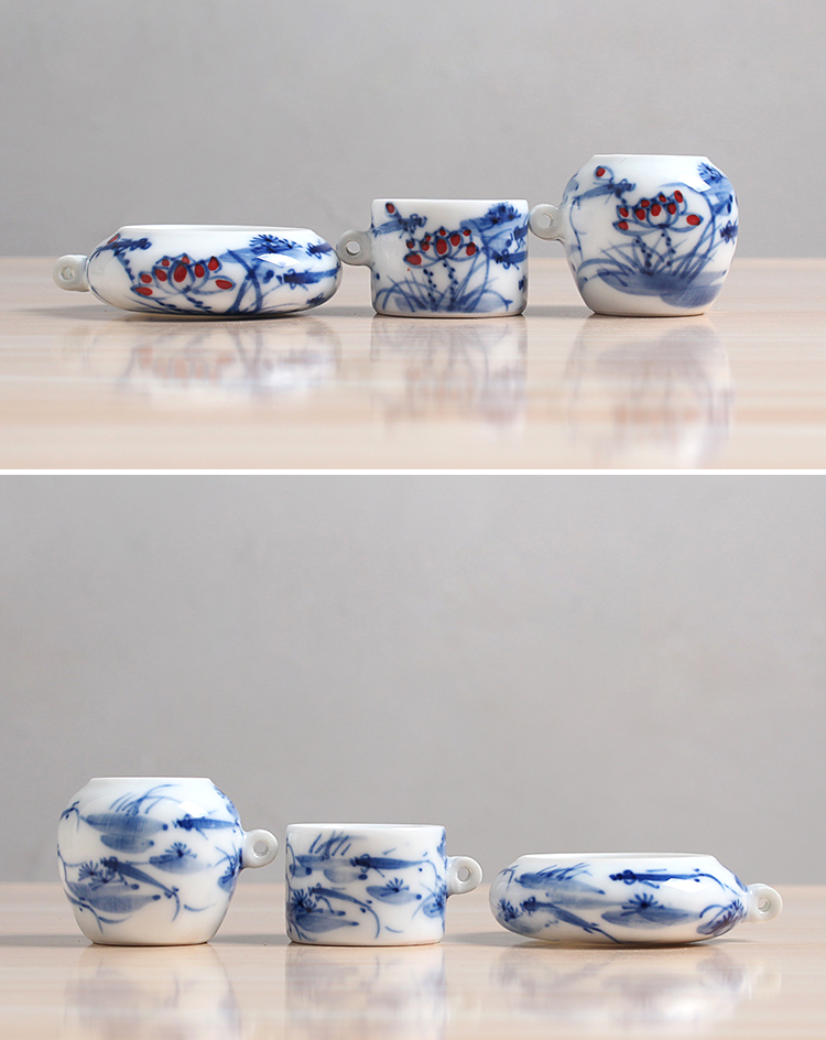 Silver eyes of hand - made of porcelain of jingdezhen accessories bird cup bird cage three - piece as cans hall China wins