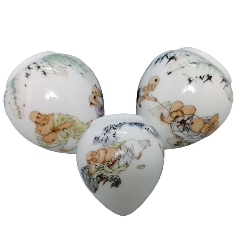 Buddha childishness heart blackbird cylinder jingdezhen ceramic bird seed pot cup bird appliance thrush cage accessories