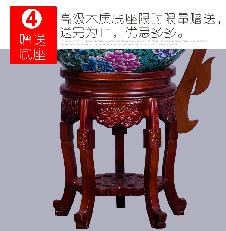 Sitting room aquarium fish basin circulation Chinese goldfish home furnishing articles to heavy indoor light porcelain ceramic cylinder