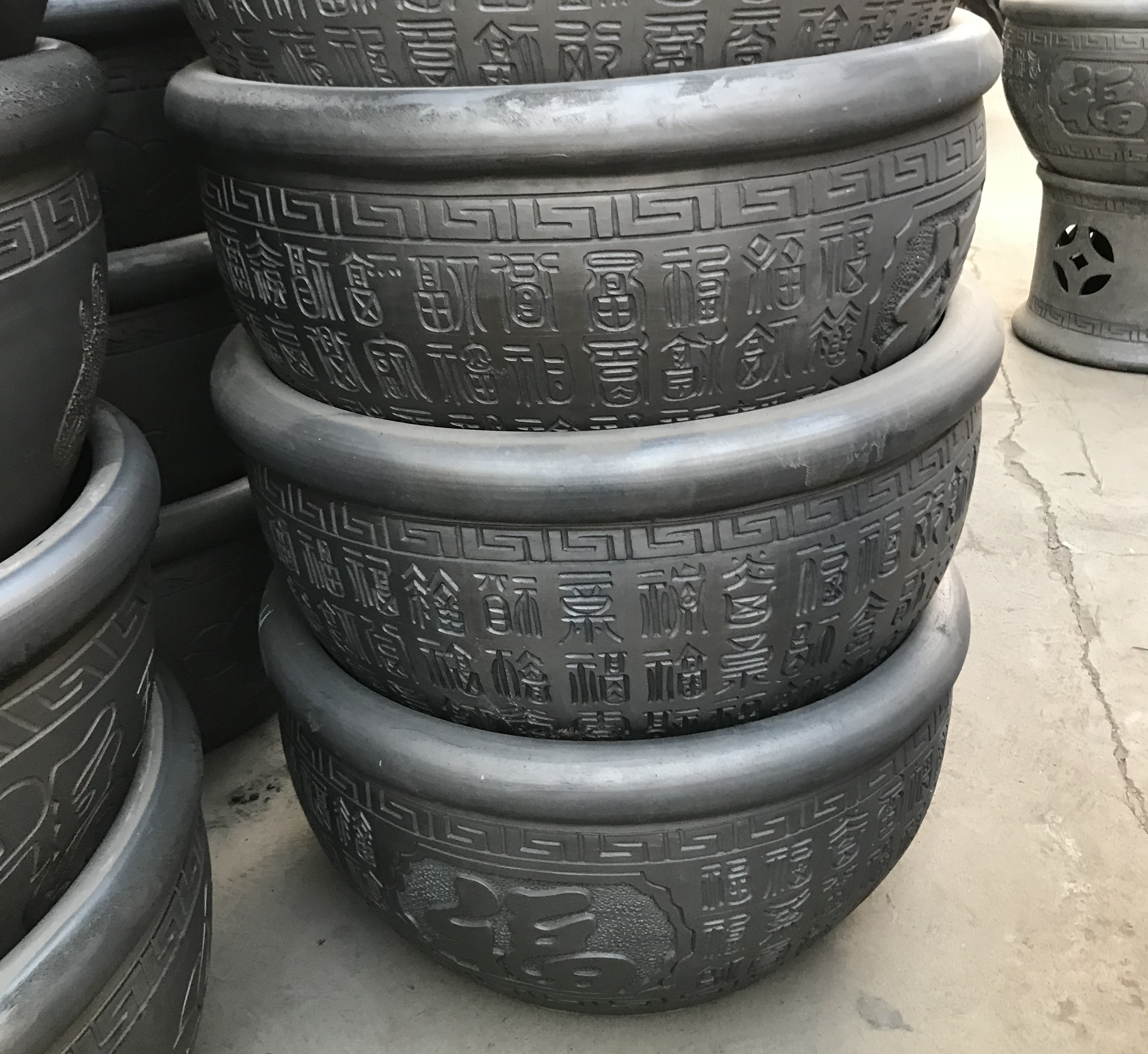 Old Beijing fish basin ecological aquariums tortoise ceramic cylinder buford basin lotus lotus basin to the tortoise cylinder mud