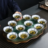 Керамическая сине-белая чайная чашка, чайный сервиз с аксессуарами, китайский гороскоп