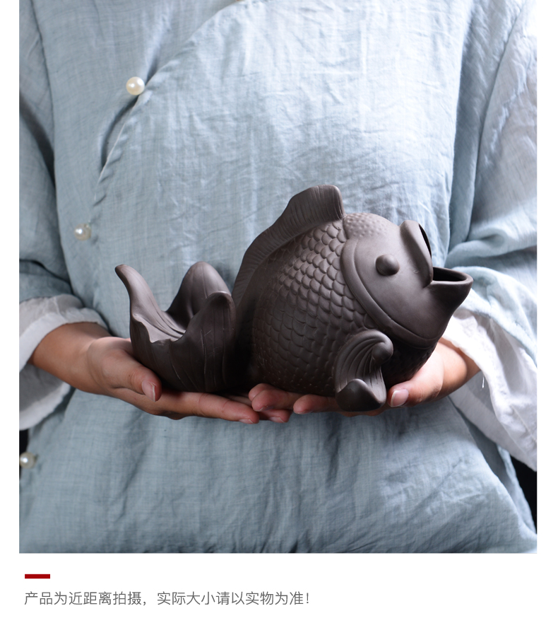 Violet arenaceous ashtray ceramic creative move pet goldfish, lovely home ashtray tea tea accessories home furnishing articles