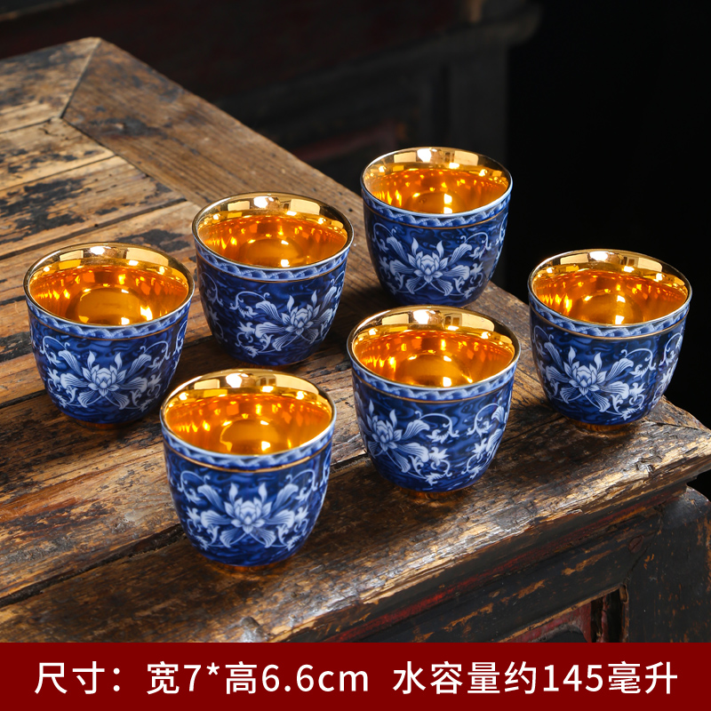 Colored enamel sample tea cup master of kung fu small ceramic cups individual cup tea home only to use tea cup