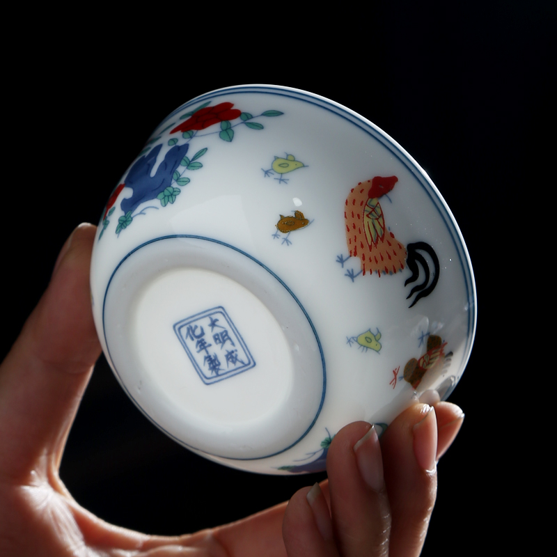 A single tea master of jingdezhen ceramic cups cup single cup sample tea cup in color bucket cylinder cup 280 chicken