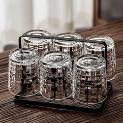Rattan Glass Water Cup Set for Home Use in the Living Room, High Aesthetic Value, Suitable for Making Tea, Drinking Juice, Beer, and Coffee