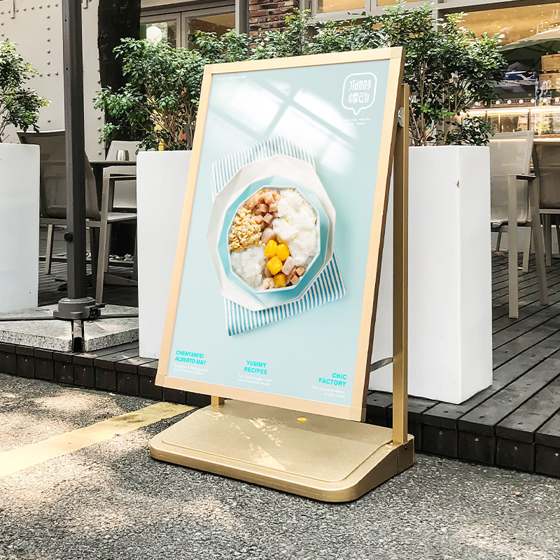 Billboard display card kt board display stand vertical floor-to-ceiling high-end outdoor publicity poster water injection windproof display stand