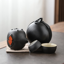 Black Pottery Express Guest Cup A Pot Of Two Cups Tea Sea Portable Travel Bag Ceramic Tea Tea Furniture Home Outdoor Small Suit