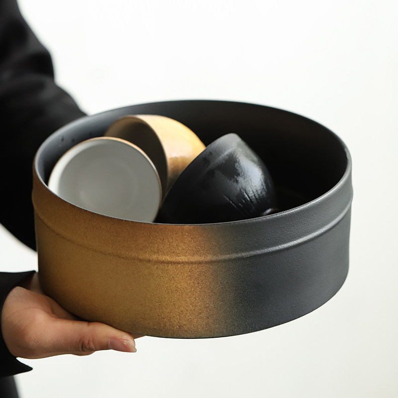 Qiyou Ceramic Tea Wash Home Japanese Bluestone Glaze Cup Wash Water Goblet Kung Fu Tea Ceremony Accessories Tea Residue Cylinder Jianshui