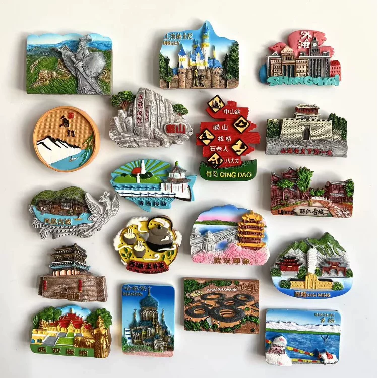 Yunnan, Qingdao, Yunnan, Qingdao, Xi'an, Wuhan, Zhejiang, Zhejiang Hebei Cultural and Creative Tourism Memorial City refrigerator sticker magnetic stickers