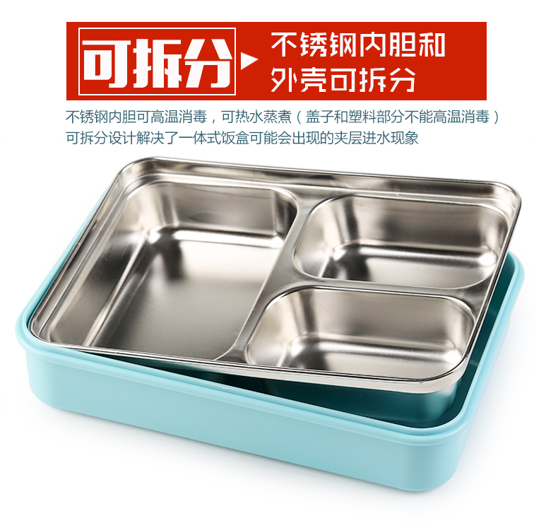 South Chesapeake 304 steel lunch box, water injection pupil plate heat preservation boxes portable tableware lunch box