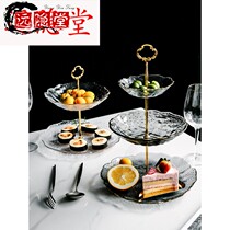 Nordic multi-layer cake shelf light luxury fruit plate creative Net red living room household dried fruit snacks candy plate