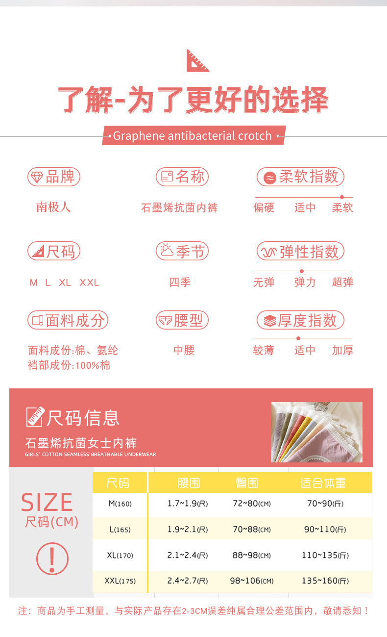 南极人 石墨烯纯棉透气内裤 7条 图6