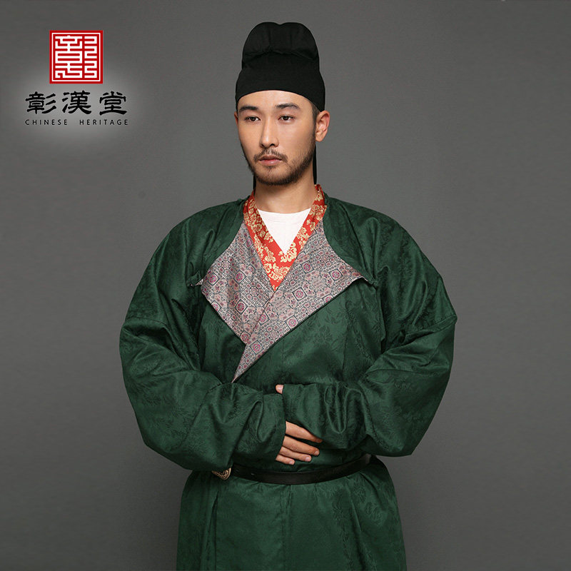 (Zhang Hantang) Tang system round collar lack of hip robe body ammonia silk recovery large volume Hanfu Zhengcanyuan men and women