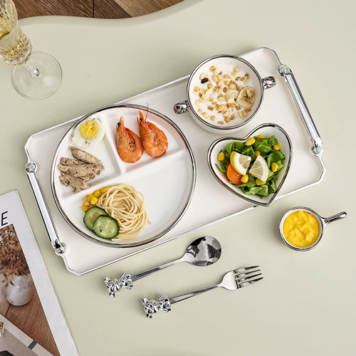 Посуда, высококачественный комплект, брендовая обеденная тарелка для домашнего использования, легкий роскошный стиль, популярно в интернете