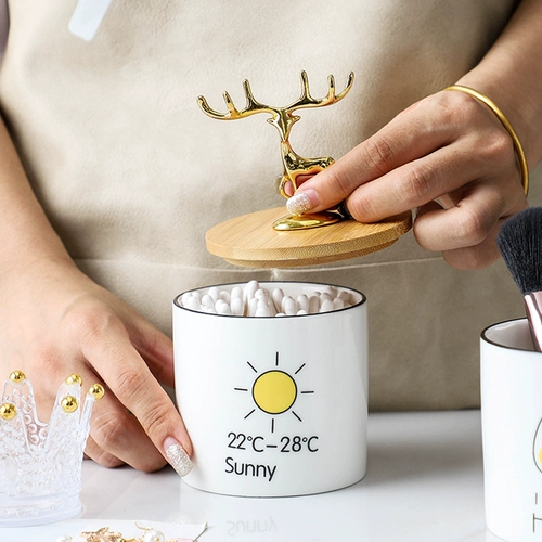 下一秒 Креативная керамическая система хранения, коробочка для хранения, ватные палочки, коробка для хранения