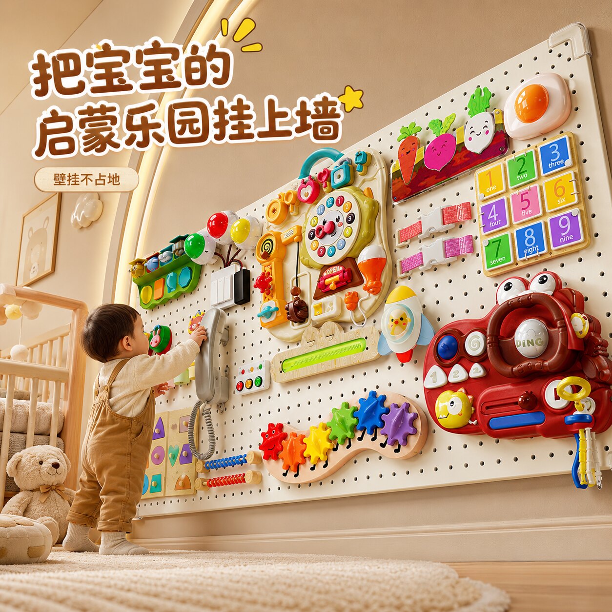 Wall Montessori Early Education Enlightenment Busy Board Children's Toy