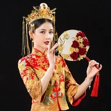 Свадебная церемония невесты из букета китайского древнего бриза фанаты Xiuhe Service Fanmade Fan Diy Material Satch