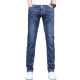 Luo Meng summer ບາງ jeans ຜູ້ຊາຍ trendy stretch slim straight ກາງເກງຂາຍາວຜູ້ຊາຍໃນພາກຮຽນ spring ແລະດູໃບໄມ້ລົ່ນຮູບແບບ