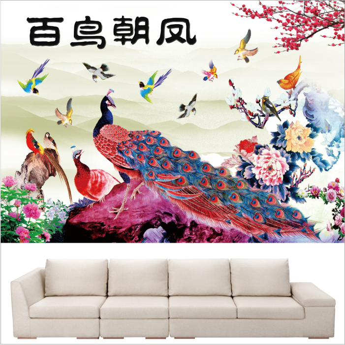 ミニチュア屏風　百鳥朝鳳 伊藤若冲 縮小屏風 樹花鳥獣図屏風 右隻・左隻セット | hmm, by