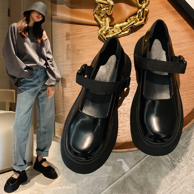 Small Leather Shoes Day Ensemble Women Jk Shoes College Wind Thicken Bag Shoes Girl Real Leather Round Head Retro with Mary Jane shoes