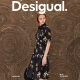 Desigual24 spring and summer new A-type graffiti flower print pleated lapel short-sleeved cake dress