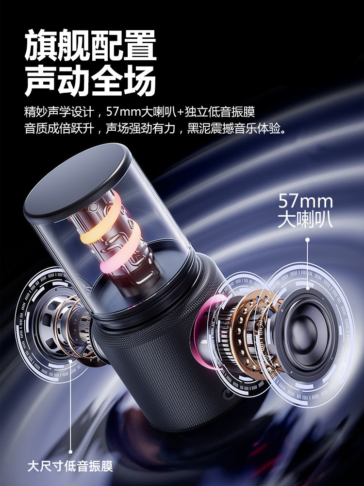 Bluetooth Speaker with Super Bass, Desktop Ambient Light, High Sound Quality, Small Home Speaker, 2025 New Model