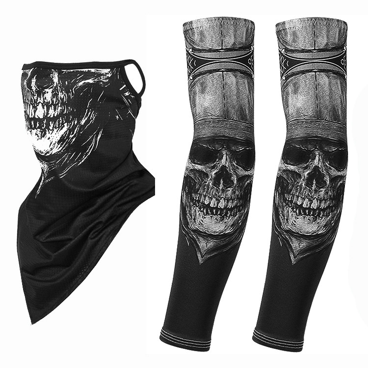 Summer sun protection sleeves Ice Tattoo Protective Arm Shading Riding Ice Men's Sleeve Rider Covered Face Mask Anti UV