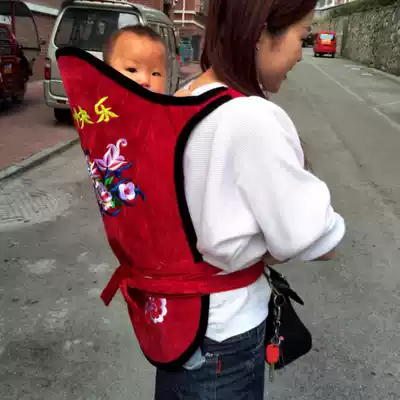 Baby holding bag with doll on the back Baby Sichuan baby holding bag type horizontal holding back Old velvet child baby old-fashioned back bag