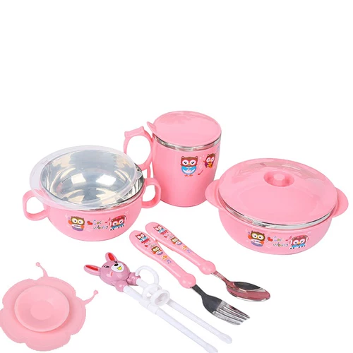 Детская посуда подходит для мужчин и женщин из нержавеющей стали, детский термос для еды, защита от ожогов, защита при падении, подходит для начинающих