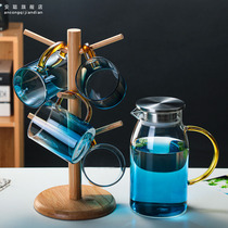  New marble pot high temperature resistant glass cold water pot cold plain water cup set household large-capacity cold water pot tie pot