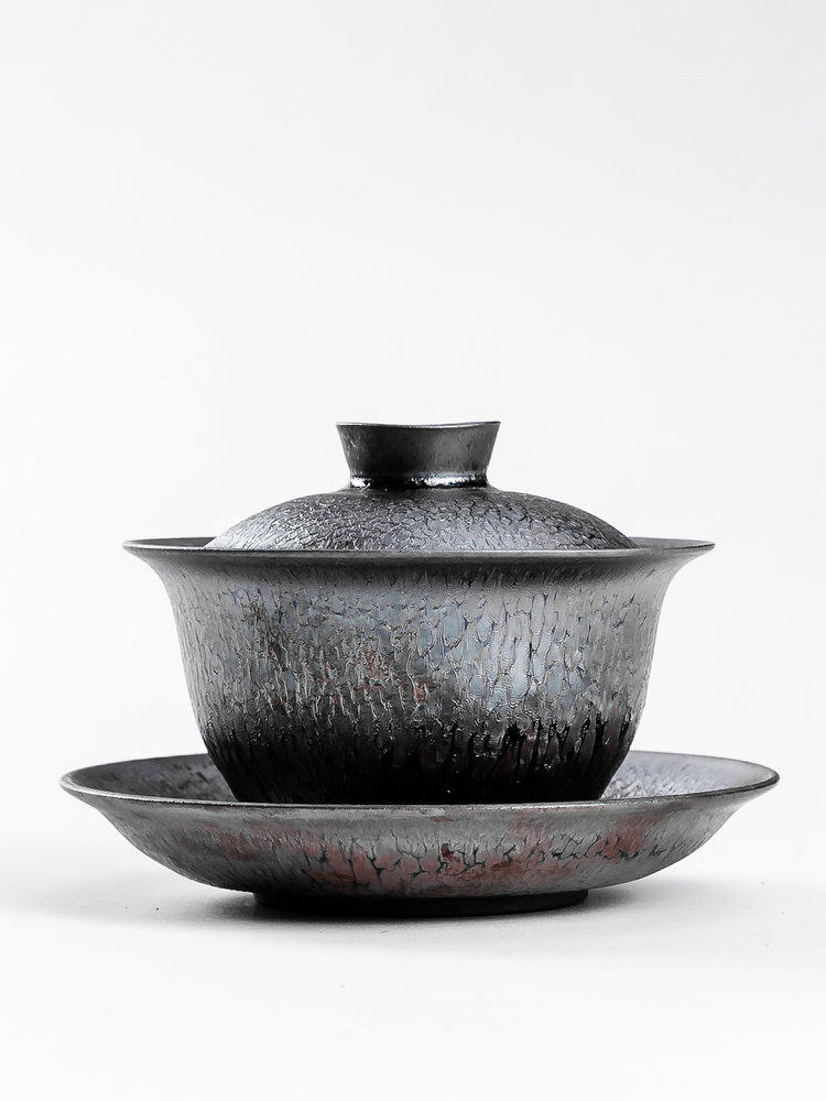 Park Sung Zeng Guangxu Chai-fired Tianmu Sancai Gaiwan kiln changed hands to grab the bowl Jianzhan Jing Tea bowl Handmade ceramic tea bowl