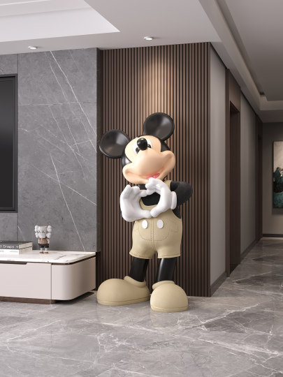 轻奢潮玩米奇大型落地摆件入户玄关客厅电视柜旁家居装饰乔迁礼品