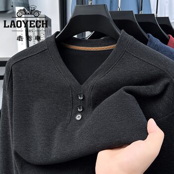 Classic car long sleeve v-neck t-shirt for men in autumn and winter
