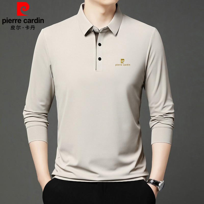 Pierre Cardin mulberry silk long sleeve T-shirt for men