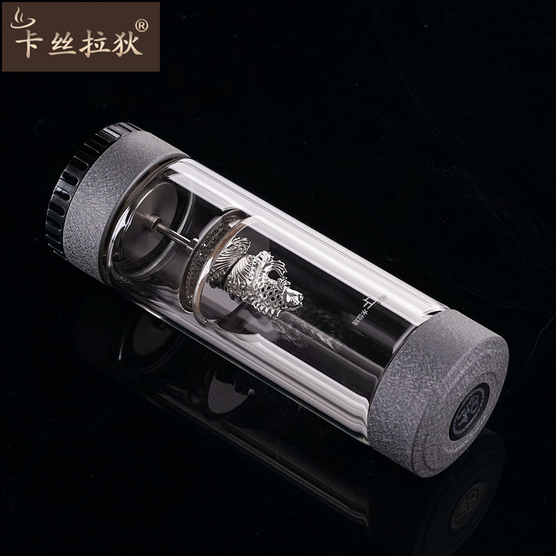 Tea separation brewing cup large capacity double glazed glass anti-fall high-grade men's portable office filtered water cup