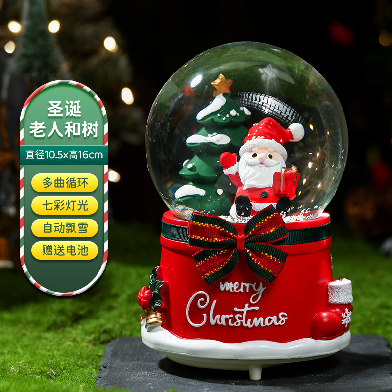 Christmas presents Water crystal Ball Eight soundbox Gift Children Shine Music Box Santa Santa Desktop Decorative Pendulum-Taobao