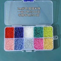 Молочный белый 14# серебряный рисовый набор бусин